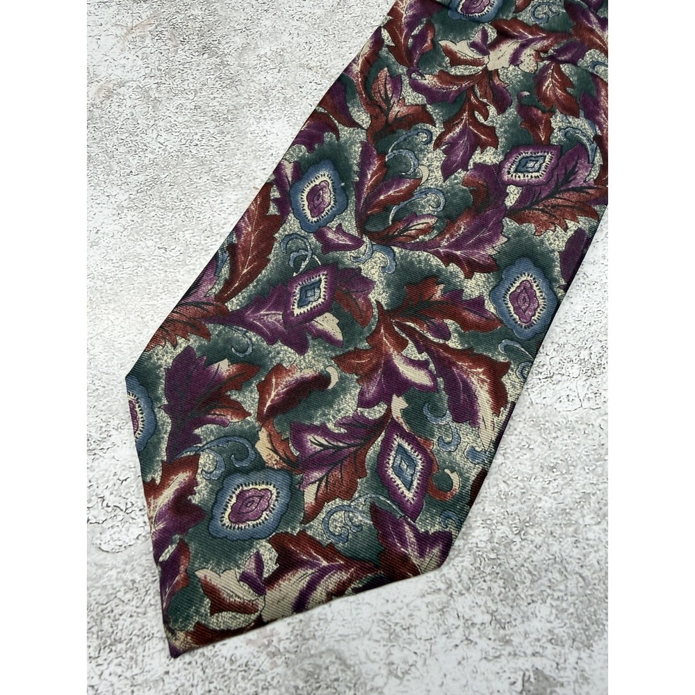 Christian Dior Tie Mens One Size Multicolor 100% Silk Paisley Italy Designer